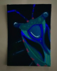ACEO Original Stinkbug Insect Bug Stylized Acrylic Art Cards Glow in Dark Nova