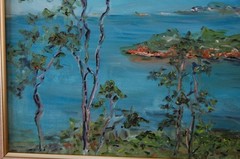 FRAMED SIGNED ORIGINAL OIL VIEW OF CIENFUEGOS BAY, CUBA ARTIST: HECTO VIDAL