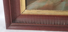 Girl and Tambourine Oil Painting o/c antique courtyard Villa gypsy woman 27 x 21