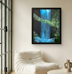 Illuminated Water Fall 20 x 16 Original Acrylic on Canvas Expressionism Art
