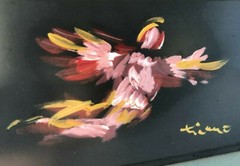 Semi-Abstract Bird in Flight-Oil Painting-1966-Anthony Triano