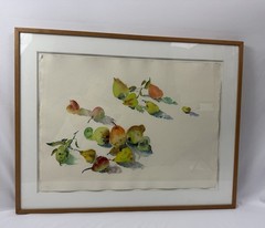 Bernard Chaet -“Pears” August 1981 Framed watercolor-graphite on paper
