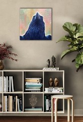 Raven Painting Bird Original Art 16″ by 16″ Black Crow Artwork Nature Artwork