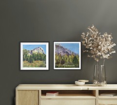 Kathryn Hilton: Original Framed Landscape Painting Yosemite – Granite and Pines