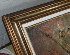 Vintage Large Impasto Oil Painting Floral Still Life 3D Textured Signed framed