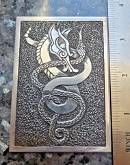 Celtic Horse Snake ACEO, Original OOAK Hand-Engraved #34 HN Free Shipping