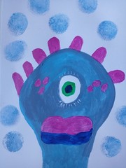 Abstract /Expressionism 9 x 12 Abstract Blue Boy one of a kind Art Painting
