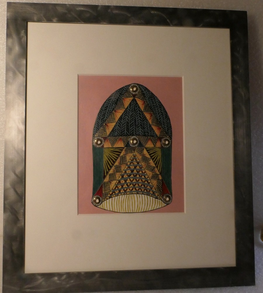 MARCUS CAIN PAINTING YEAR 2000 HELMET IN ORIGINAL CUSTOM METAL FRAMED