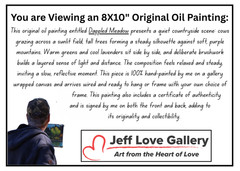 Jeff Love Art 8X10″ Original Oil Painting Cows Field Meadow Mountains Landscape