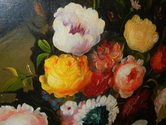 Vintage J London Floral Still Life Oil Painting Dutch Master Style Framed Art