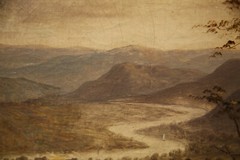 19th Century Beautiful Landscape with Explorer Civilization with Dog