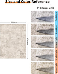 Beige Washable 8×10 Area Rug – Non-Slip Soft Thin Abstract for Any Room