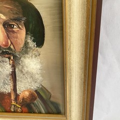 Vintage Signed Oil Portrait Bavarian Hunter Man Canvas Framed German Art