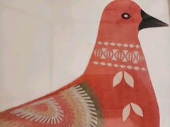 Original Antique American Folk Art Pennsylvania DUTCH BIRD COLLAGE PAINTING