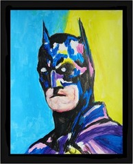 ABSTRACT /EXPRESSIONISM 11×14 BatMan Modern Street ART Colorful Painting