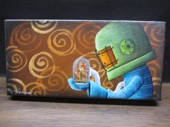 Fabio Napoleoni Original acrylics Painting „I have you“ 12″ BY 6″