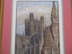 ANTIQUE PAINTING LANDSCAPE REALISM CHURCH ARCHITECTURE OLD GRAVES SIGNED