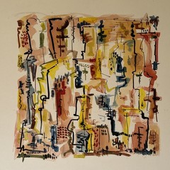 Mid Century Painting Cityscape Urban Cubist Cubism Streets Modernism Resnack