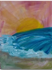 HIGH TIDE 14×11 ORIGINAL OCEAN CONTEMPORARY EXPRESSIONISM ART
