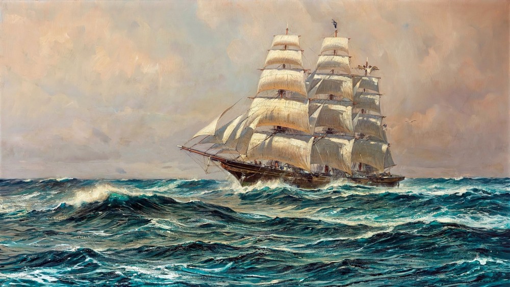 Claus Bergen Tea Clipper Nightingale Reproduction – Giclee Canvas/Paper/Stretche