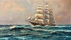 Claus Bergen Tea Clipper Nightingale Reproduction – Giclee Canvas/Paper/Stretche