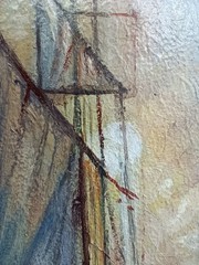Sailboat Original Oil Painting 4×6 Framed Signed Yacht Marine Seascape Sea Art