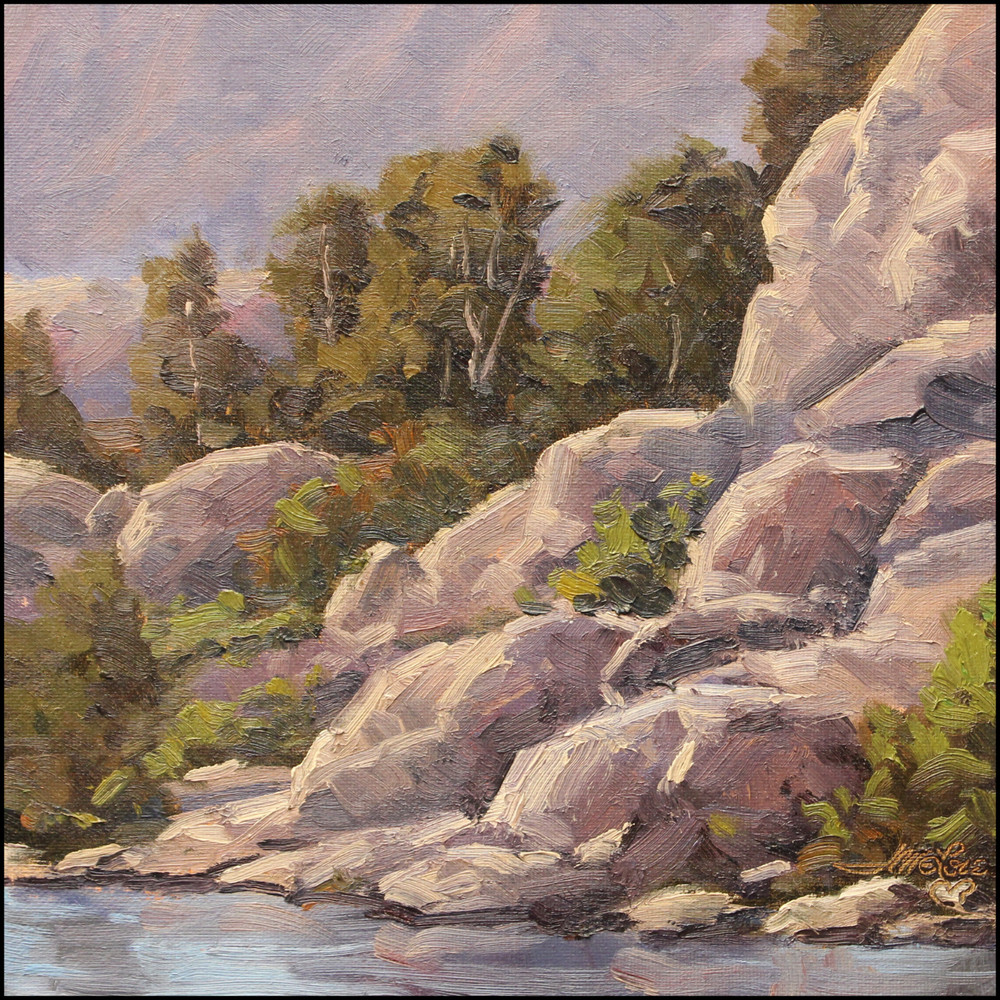 Jeff Love Art Original Oil Painting Phoenix Arizona Rocks Landscape Saguaro Lake