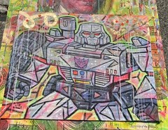 WILL STREET original painting 24×30 / Transformers Art megatron prime pop banksy