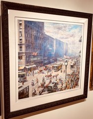 Chicago Early 1900’s/ State&Washington / Watercolor Painting;32×32”/44×44”Framed