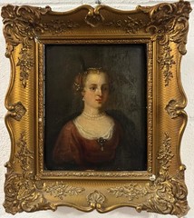 British School ( 18/19 TH Cen-ry) : Portrait Of A Lady , Oil On Panel
