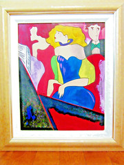 1997 LINDA LE KINFF “ CHORALE “ HAND EMBELLISHED SERIGRAPH FRAMED SIGNED 27/90