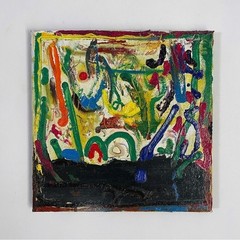 Servant of Love No. 3 Abstract Expressionist Impasto Oil Painting 10.5 x 10.5