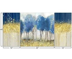 Large 10x20inch x 2pcs, 20x20inch x1pcs Modern Abstract Forest Canvas Wall Art