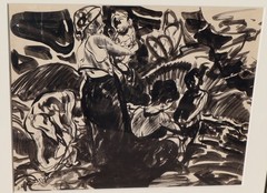 JOHN EDWARD COSTIGAN Original Ink and/or mixed media Painting of Bathers, As IS