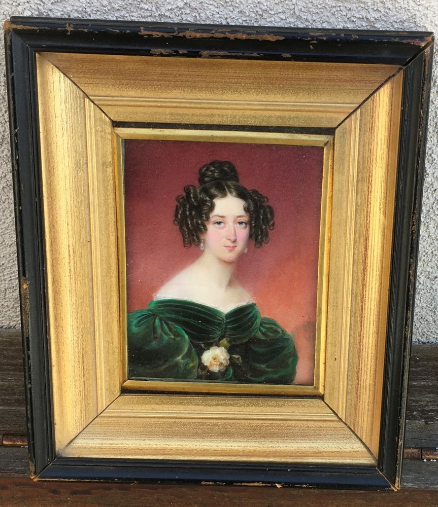 Miniature Portrait A Noble Lady, by Emanuel Thomas Peter, Austria, c. 1840