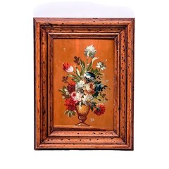 Farmer’s painting in antique picture frame still life signed NS | 26 x 38 cm