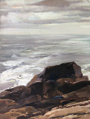 White Waves Rockport Seascape 16 x 20 Oil Painting-1930s/40s-Gustave Cimiotti