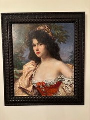 Gypsy Girl /Old Oil on Wood/19th-20th century/Sign; C.Melnik 28.5″x 32.5″ Framed