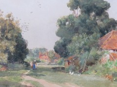 Ex Sotheby’s Wilfrid Williams Ball (1853-1917) English Village 1902 Sold for 800