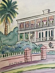 KRISTI C JONES John Ravenel House Watercolor Painting Charleston South Carolina