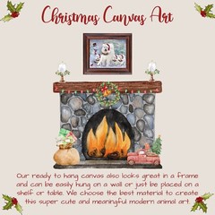 Samoyed Dog Canvas .75″ Personalized Digital Painting Christmas NWT