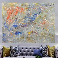 Pollock/Richter style￼ Professional Painting 81” X 62”(6ft 9in)Abstract Modern