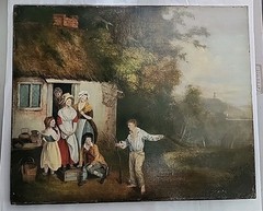 RARE Francis Wheatley. R.A. #3669 „Landscape With Figures“ 18.25X22.25