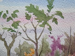 Old Painting Watercolor Landscape Emilia Countryside 38×26 CM P14