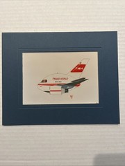 Vintage TWA Trans World Airlines 767 by Hurley Signed & Matted 1993 Art Print
