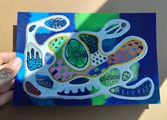 Original Abstract Neurographic Geometric Art Psychedelic Mixed Media OOAK