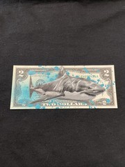 Great White Shark 2 Dollar Bill painting tattoo art Graffiti Art Street Art