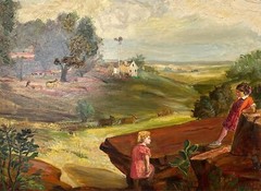 Glen Ranney Early 20th C. Painting Midwest Farm Landscape – WPA Artist