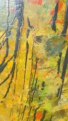 Ed Brodkin 1993 Chelsea Artist …Large Mixed Media Abstract Painting On Wood