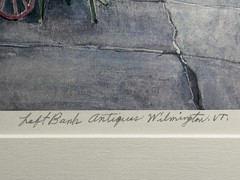 JOHN GNATEK Hard Signed Print LEFT BANK ANTIQUES Wilmington Vermont Framed